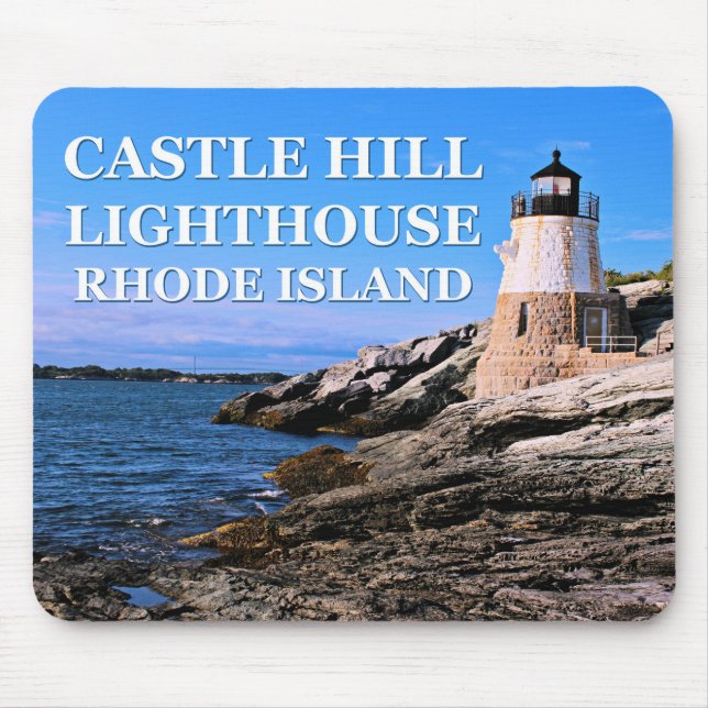 Alfombrilla De Ratón Faro Castle Hill, Isla Rhode Mousepad (Frente)