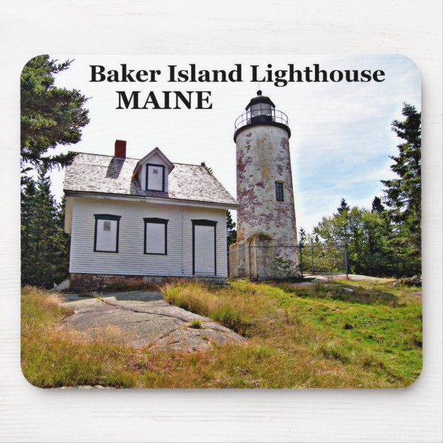 Alfombrilla De Ratón Faro de Baker Island, Maine Mousepad (Frente)