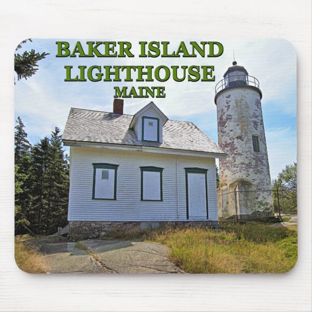 Alfombrilla De Ratón Faro de Baker Island, Maine Mousepad (Frente)