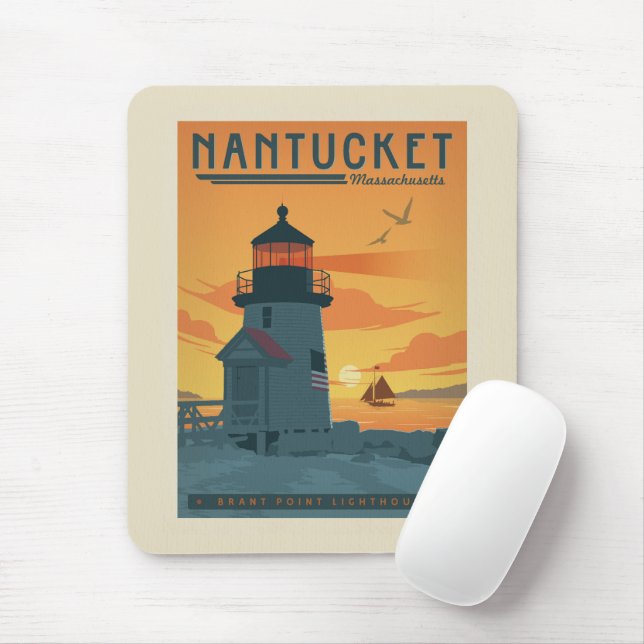 Alfombrilla De Ratón Faro de Brant Point | Mamáes de Nantucket (Con ratón)