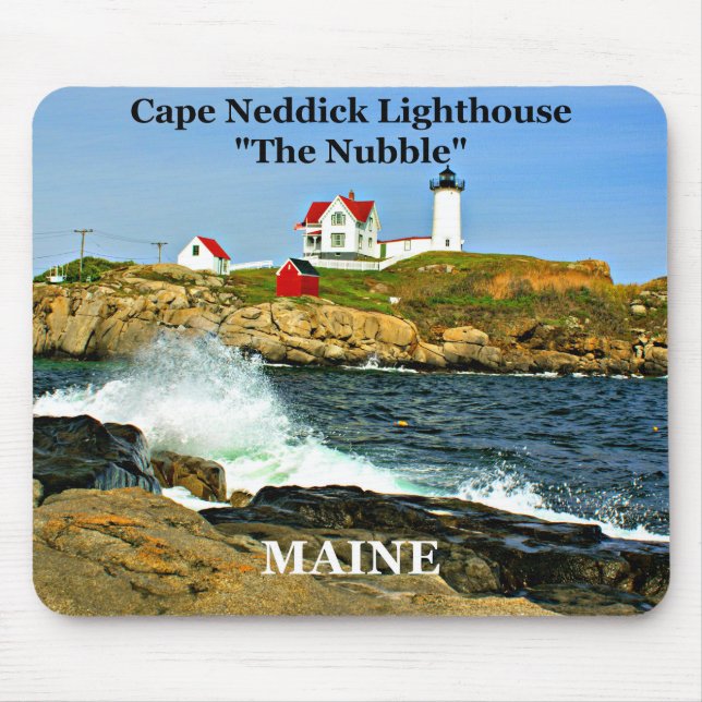 Alfombrilla De Ratón Faro de Cape Neddick, mousepad de Maine (Frente)
