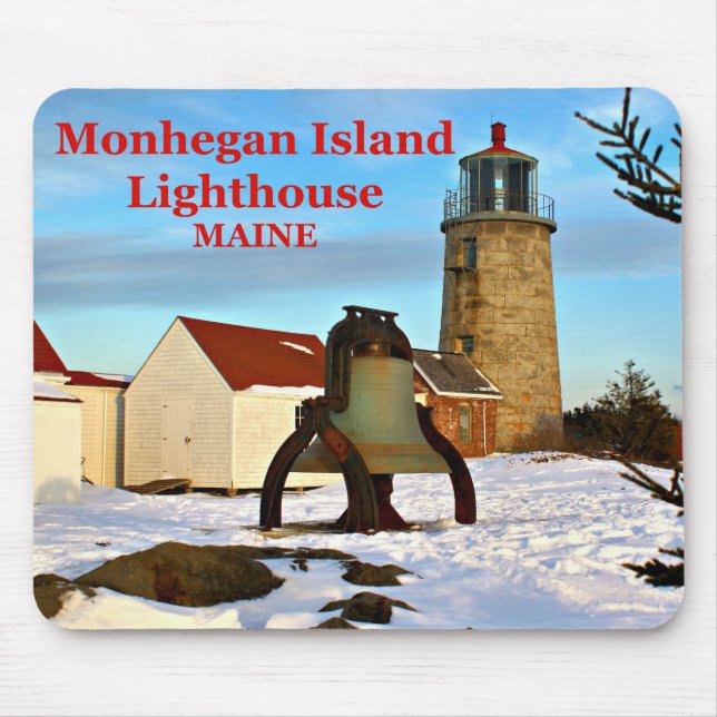 Alfombrilla De Ratón Faro de la isla de Monhegan, Maine Mousepad (Frente)