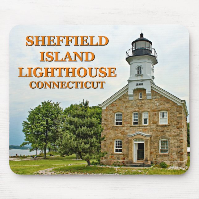 Alfombrilla De Ratón Faro de la isla de Sheffield, Connecticut (Frente)