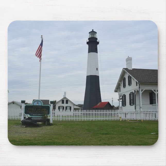 Alfombrilla De Ratón Faro de la isla Tybee (Frente)