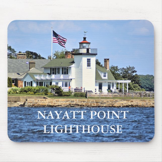 Alfombrilla De Ratón Faro de Nayatt Point, Isla Rhode Mousepad (Frente)