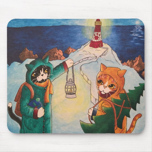 Alfombrilla De Ratón Faro de noche (Frente)