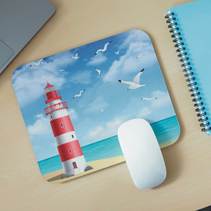 Alfombrilla De Ratón Faro de playa Seagull Mousepad