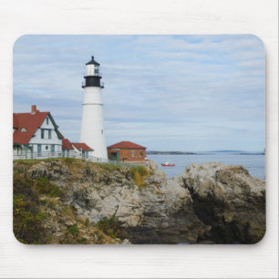 Alfombrilla De Ratón Faro de Portland Headlight en costa rocosa