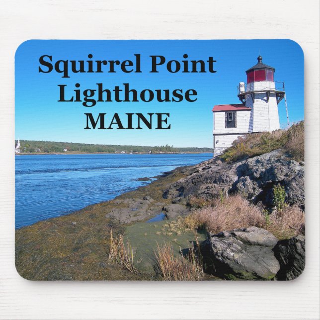 Alfombrilla De Ratón Faro de punta de ardilla, Maine Mousepad (Frente)