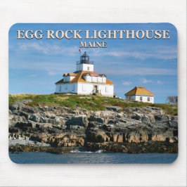 Alfombrilla De Ratón Faro de roca de huevo, puerto bar Maine Mousepad