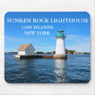 Alfombrilla De Ratón Faro de Rock Sunken, Nueva York