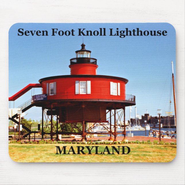 Alfombrilla De Ratón Faro de Seven Foot Knoll, Maryland Mousepad (Frente)