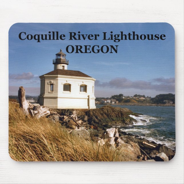 Alfombrilla De Ratón Faro del río Coquille, Oregon Mousepad (Frente)