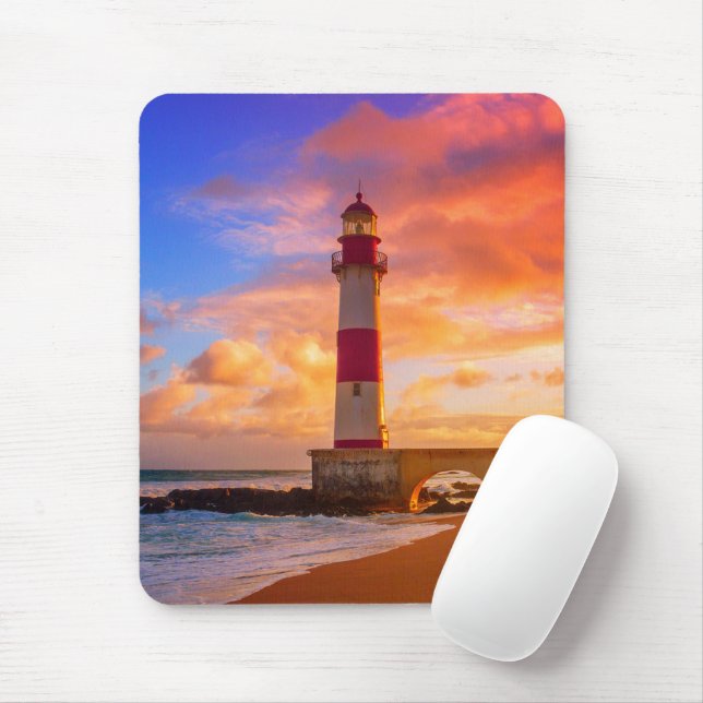 Alfombrilla De Ratón Faros | Faro Itapuã Bahia Brasil (Con ratón)