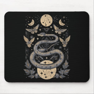 Alfombrilla De Ratón Fases de la luna de serpiente celestial de Wiccan