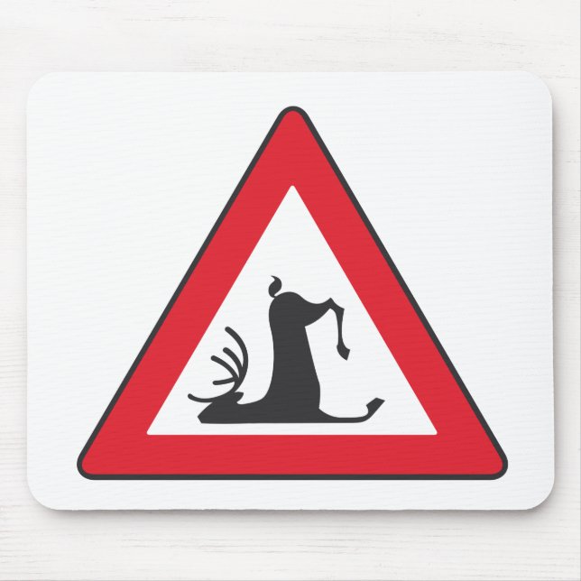 Alfombrilla De Ratón Fauna el tropezar (roadsign de los ciervos) (Frente)