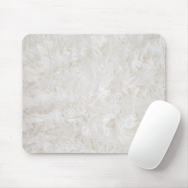 Alfombrilla De Ratón Faux Faux Fur blanco (Con ratón)