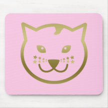 Faux Gold Cat Face - color de fondo Personalizado