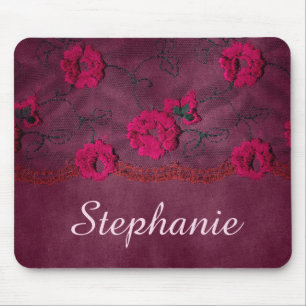 Alfombrilla De Ratón Faux Lace morado floral