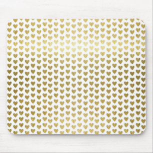 Alfombrilla De Ratón Faux Relieve metalizado dorado Hearts Pattern Mode