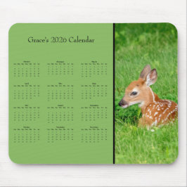 Alfombrilla De Ratón Fawn - Customizable full year 2026 calendar