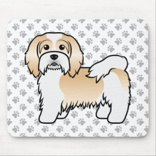 Alfombrilla De Ratón Fawn Y White Havanese Cute Cartog Dog
