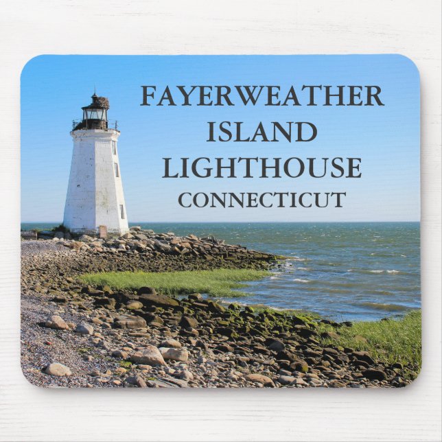 Alfombrilla De Ratón Fayerweather Island Lighthouse, Connecticut (Frente)