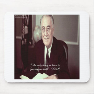 Alfombrilla De Ratón FDR y la cita "Nada que temer"