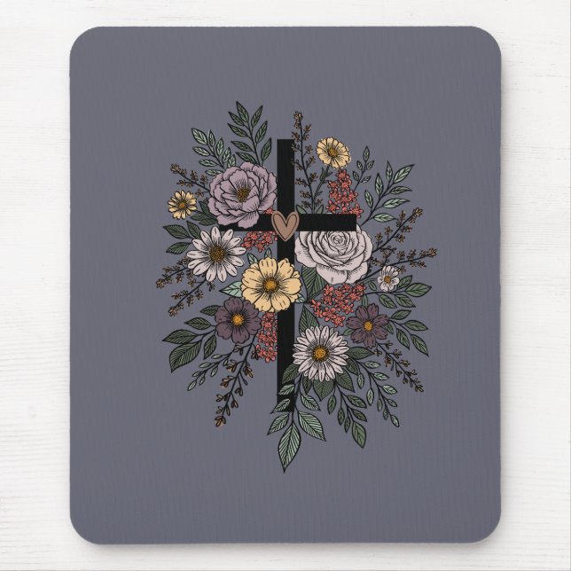 Alfombrilla De Ratón Fe y flores (Frente)