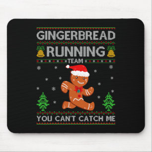 Alfombrilla De Ratón Fea Navidad Sweater Gingerbread Running Team Chris
