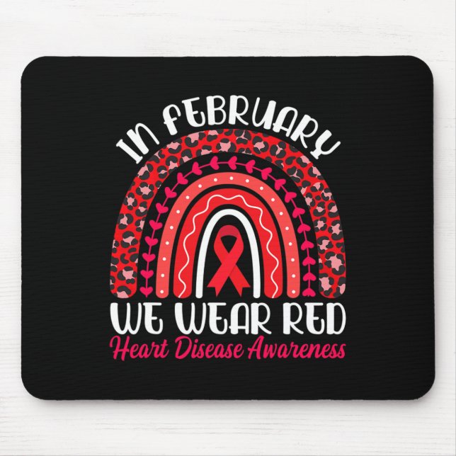 Alfombrilla De Ratón Febrero Usamos Arcoiris Rojo - Consciente De La En (Frente)