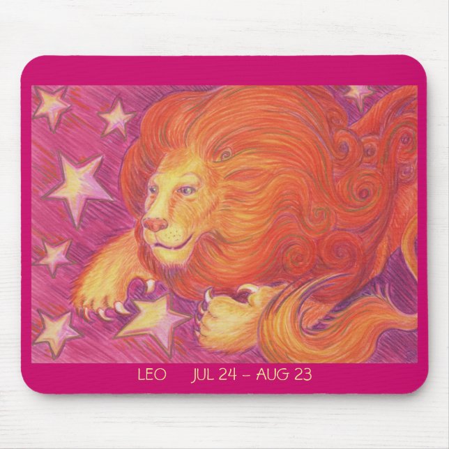 Alfombrilla De Ratón Fechas de la mousepad de León Zodiac (Frente)