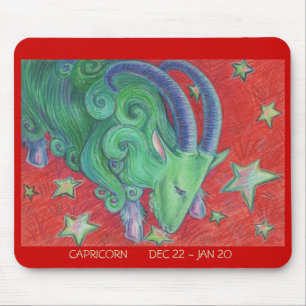 Alfombrilla De Ratón Fechas del sepad de Zodiac Capricorn