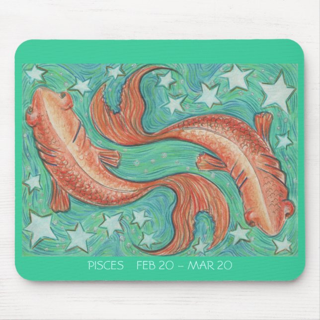 Alfombrilla De Ratón Fechas del tabique de Zodiac Pisces (Frente)