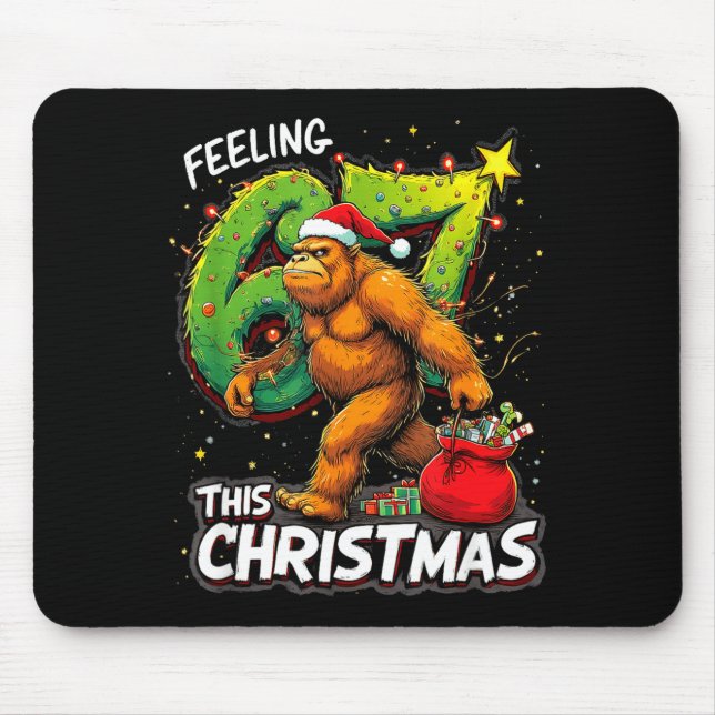 Alfombrilla De Ratón Feeling 67 Funny Christmas Bigfoot Holiday  (Frente)