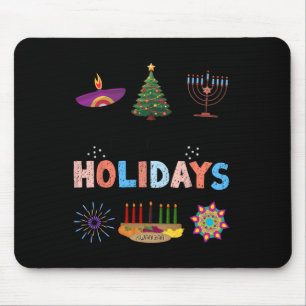 Alfombrilla De Ratón Felices Fiestas Diwali Kwanzaa Navidades de Hanukk