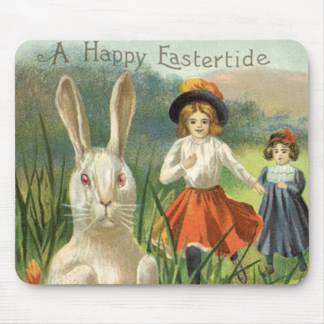 Alfombrilla De Ratón Felices fiestas y niños de Pascua (Frente)