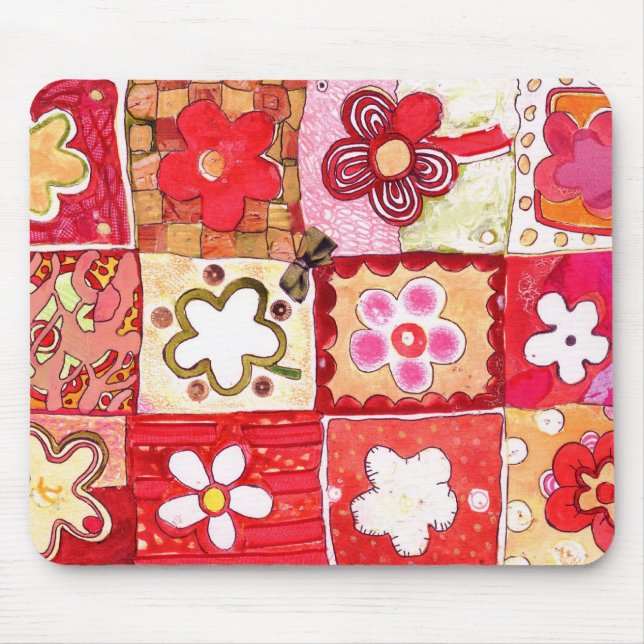 Alfombrilla De Ratón Felices Flores Mousepad (Frente)