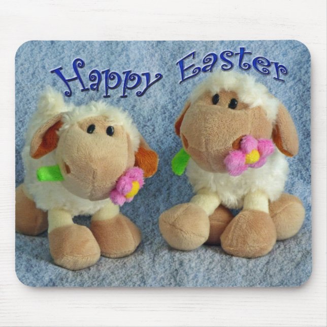 Alfombrilla De Ratón Felices Lambs de Pascua (Frente)