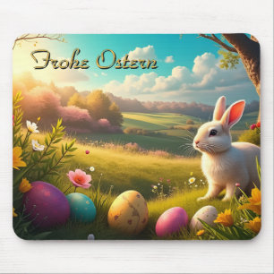 Alfombrilla De Ratón Felices Pascuas en un paisaje primaveral