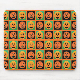 Alfombrilla De Ratón Felices rostros de calabaza de Halloween