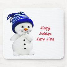 Felices vacaciones Snowman Mousepad