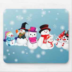 Alfombrilla De Ratón Felices vacaciones Snowmen