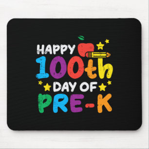 Alfombrilla De Ratón Feliz 100º día de pre kínder manzana 100 días té e