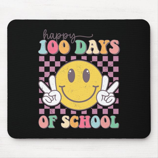 Alfombrilla De Ratón Feliz 100 Días De Sonrisa Escolar Chica 10 (Frente)