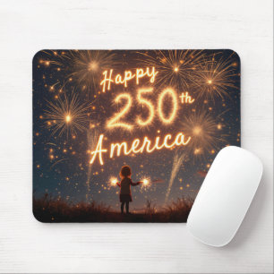 Alfombrilla De Ratón Feliz 250 cumpleaños a Estados Unidos en fuegos ar