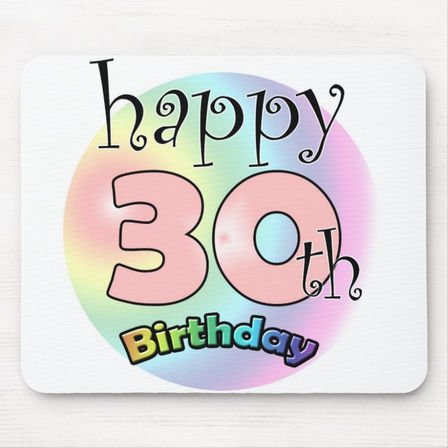 Alfombrilla De Ratón Feliz 30 cumpleaños (en roze) (Frente)