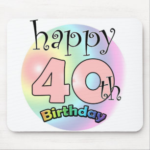 Alfombrilla De Ratón Feliz 40 cumpleaños (en roze)