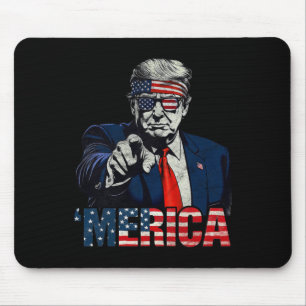 Alfombrilla De Ratón Feliz 4 de julio América Trump Bandera Americana E