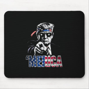 Alfombrilla De Ratón Feliz 4 de Julio América Trump Bandera Americana E